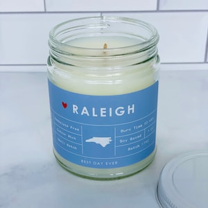 Raleigh, NC Candle | Soy Coconut Blend | Hand Poured | Small Batch |