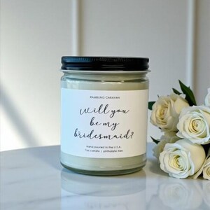 ¿Quieres ser mi dama de honor? Vela / Mezcla de soja y coco / Elaborada a mano / Producción pequeña /