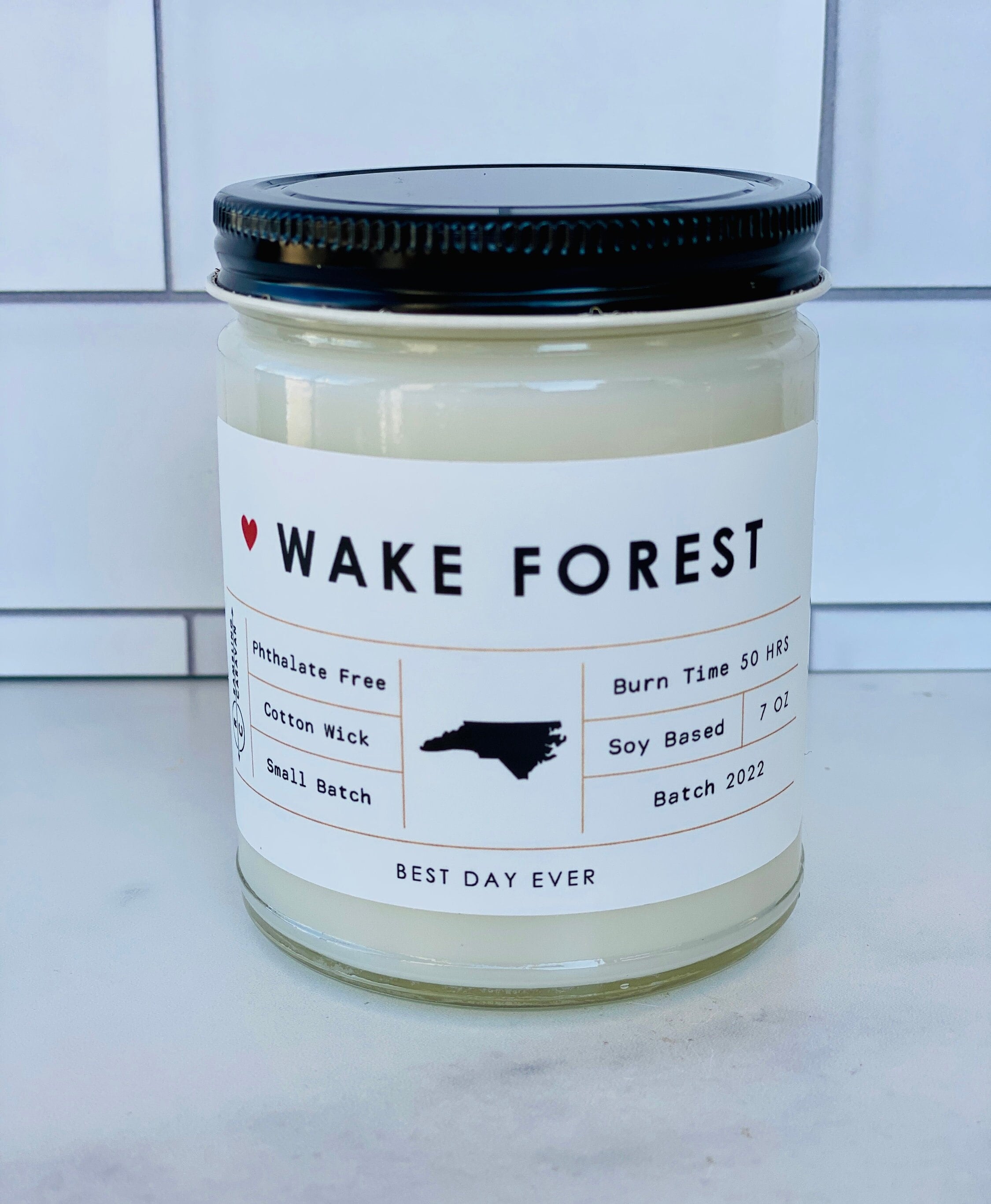 Wake Forest, NC Candle | Soy Coconut Blend | Hand Poured | Small Batch |