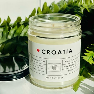 Croatia Candle | Soy Coconut Blend | Hand Poured | Small Batch |