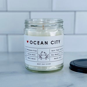 Ocean City, Maryland Candle | Soy Coconut Blend | Hand Poured | Small Batch |