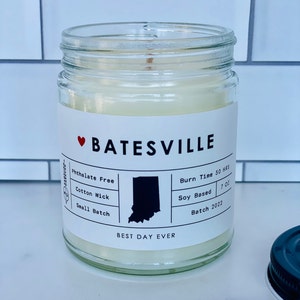 Batesville, IN Candle | Soy Coconut Blend | Hand Poured | Small Batch |