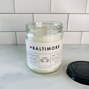 Baltimore, MD Candle | Soy Coconut Blend | Hand Poured | Small Batch |