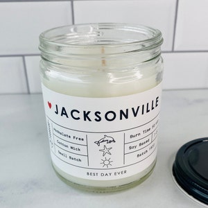 Jacksonville, Florida Candle | Soy Coconut Blend | Hand Poured | Small Batch |