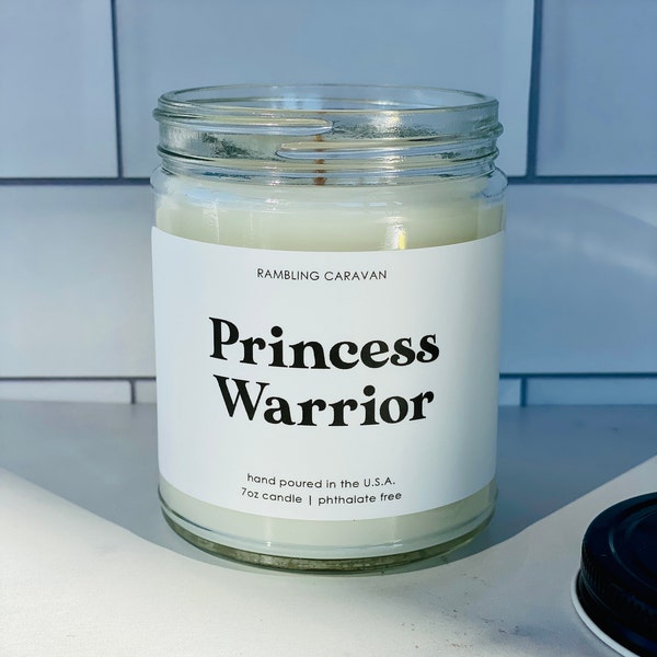 Princess Warrior Candle | Soy Coconut Blend | Hand Poured | Small Batch |