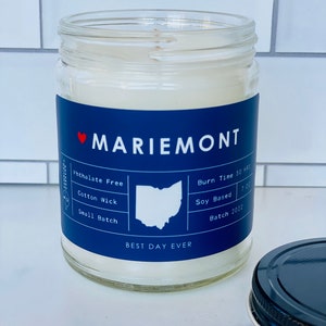Mariemont, OH Candle | Soy Coconut Blend | Hand Poured | Small Batch |