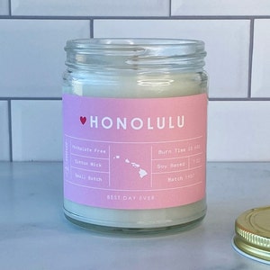 Honolulu, HI Candle | Soy Coconut Blend | Hand Poured | Small Batch |