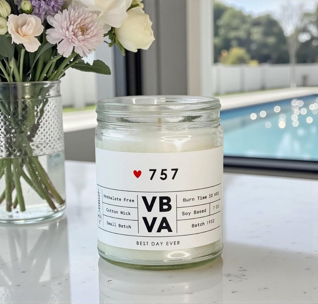 757 Area Code Candle | Soy Coconut Blend | Hand Poured | Small Batch ...