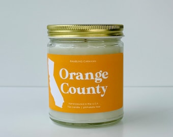 Vela del Condado de Orange, California / Mezcla de soja y coco / Vertida a mano / Lote pequeño /