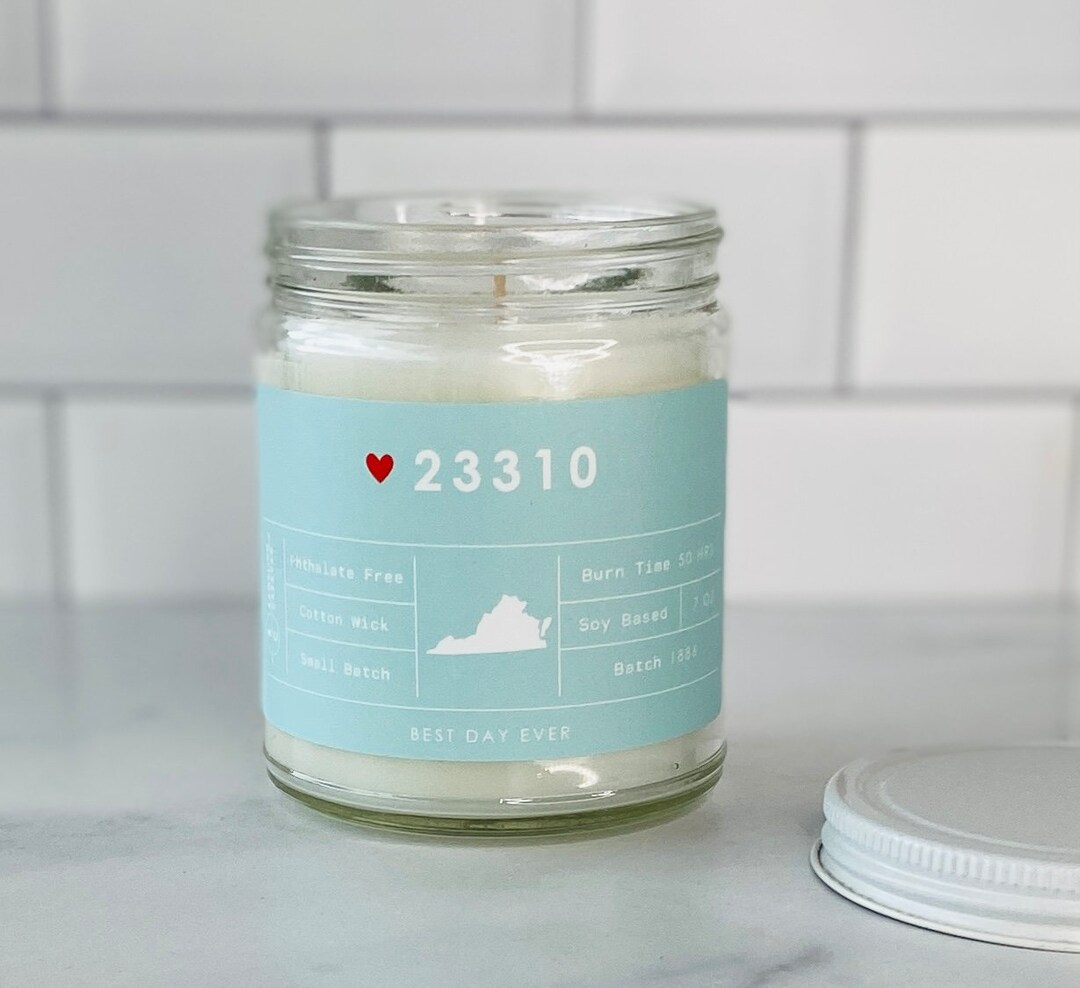 23310 Zip Code Candle | Soy Coconut Blend | Hand Poured | Small Batch ...