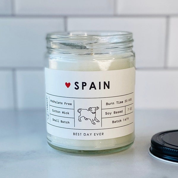 Spain Candle | Soy Coconut Blend | Hand Poured | Small Batch |