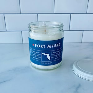 Fort Myers, Florida Candle | Soy Coconut Blend | Hand Poured | Small Batch |