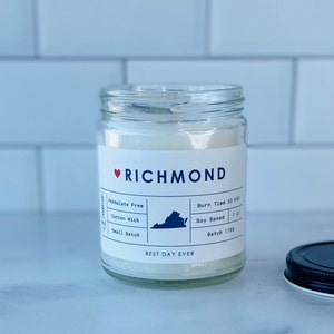 Richmond, VA Candle | Soy Coconut Blend | Hand Poured | Small Batch |