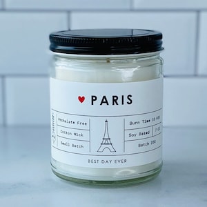 Paris, Frankreich Kerze | Soja-Kokos-Mischung | Handgegossen | Kleinserie |