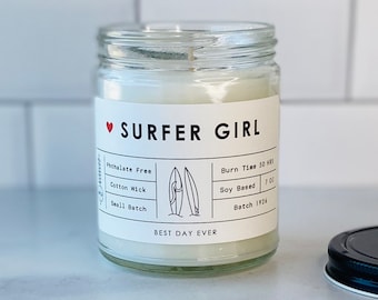 Surfer Girl Candle | Soy Coconut Blend | Hand Poured | Small Batch |