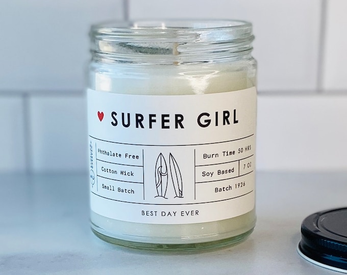 Surfer Girl Candle | Soy Coconut Blend | Hand Poured | Small Batch |