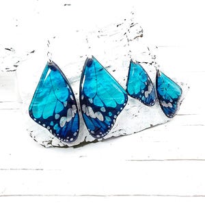 Sky Blue Butterfly Wing Earrings – Resin Dangle Earrings – Fairycore Jewelry