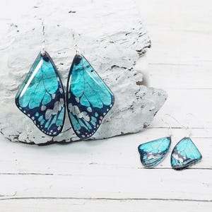 Turquoise Butterfly Wing Earrings – Resin Dangle Earrings – Fairycore Style