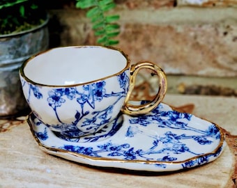 Wabi sabi pinch taza y platillo