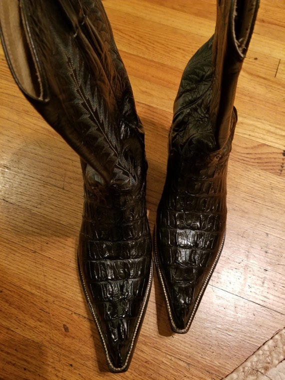 black alligator cowboy boots