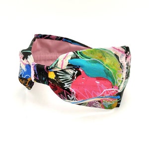 Liberty London Fabric Headband, Boho Headband, Wide Style Modern Headband, Floral Headband, Handcrafted Headband, Multi Color, Grafiti
