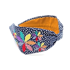Embroidered Headband, Handmade Headband, Embroidery Headband, Modern Headband, Bohemian, Wide Style, Floral Embroidery, Head band, Hair band