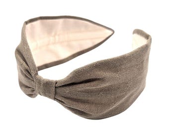 Headband, Handcrafted Headband for Women, Modern Headband, Diadema, Diadem, Bohemian, Wide Style, Woven Cotton, Brown, Taupe