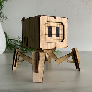 MOODBOT - Laser Cut dxf/eps/pdf file 3D robot figure with customable emotion