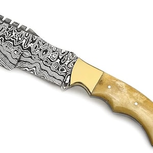 Poshland TR-177 Custom Handmade Damascus Steel 10 Inches Tracker Knife (Bone)