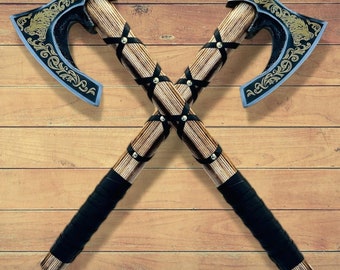 AX-7004 Custom Gift Forged Carbon Steel Viking Axe with Rose Wood Shaft, Viking Bearded Camping Axe