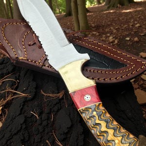 Poshland TR-2194 カスタムハンドメイド D2スチール 9.5インチ タクティカルナイフ - パーフェクトグリップ エンジニアードウッドハンドル