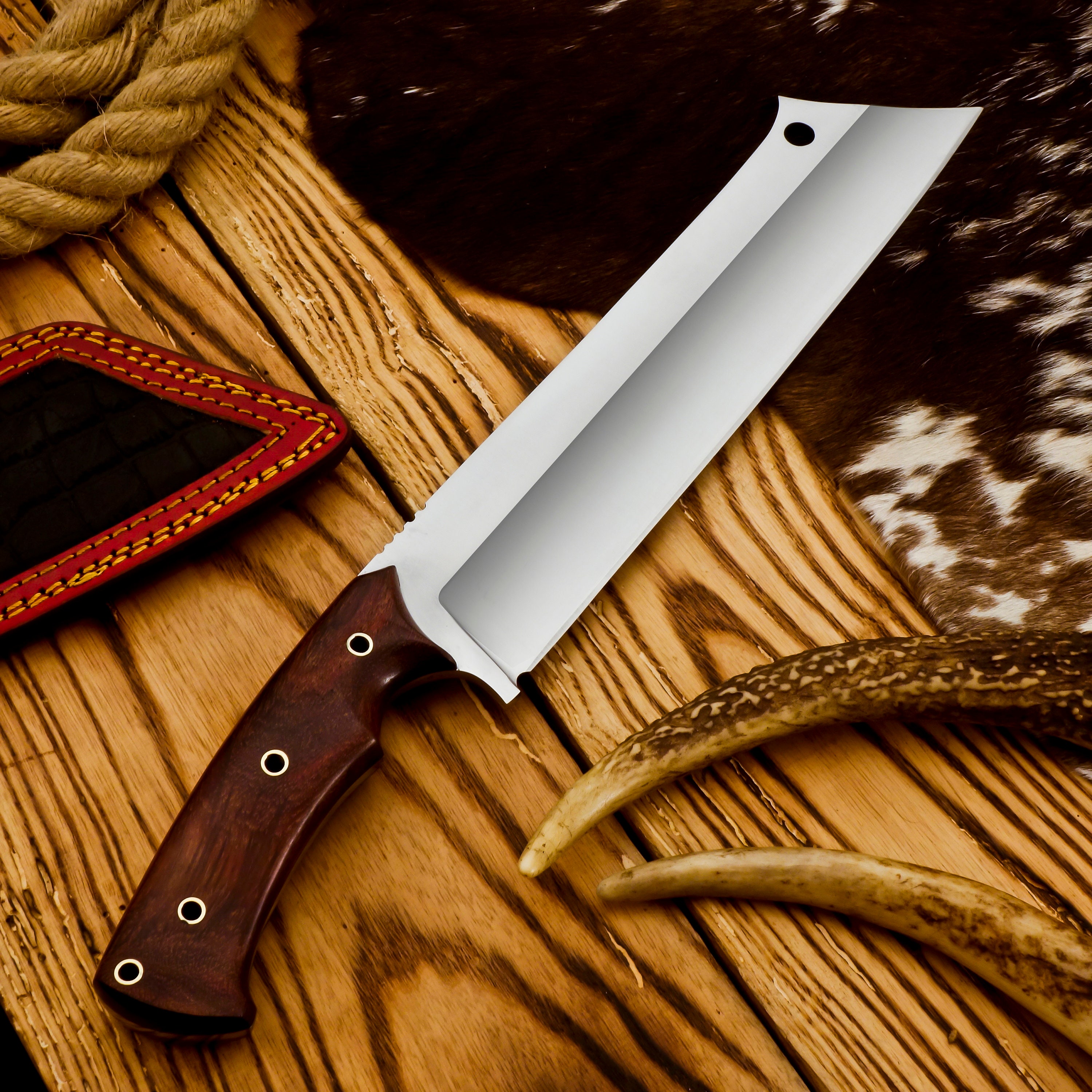 Poshland Custom Handmade D2 Steel 15 Inch Cleaver Knife- Perfect Grip ...