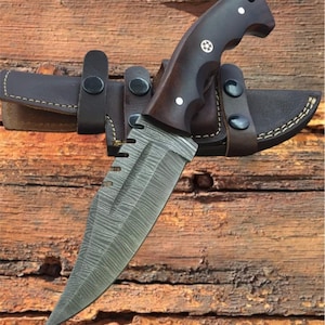 TR-1168 Custom Handmade Damascus Steel 10 Inches Tactical Knife - Perfect Grip Rose wood Handle
