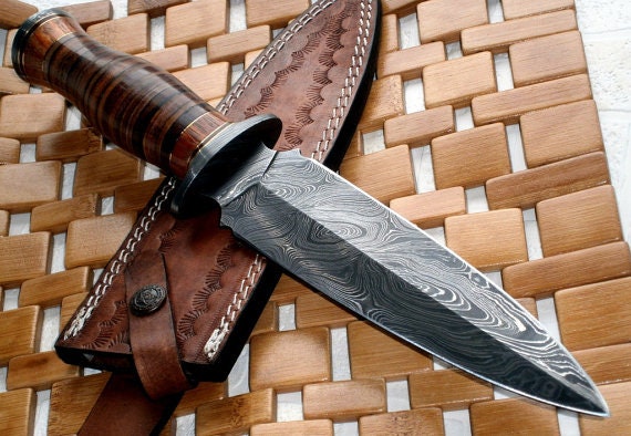 ステンレスダガーナイフ レザー鞘付き 箱無し Dagger knife - Etsy 日本