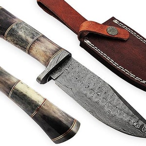 BC-307 Limited Edition - Custom Handmade Damascus Steel knife -Coloured Bone Handle