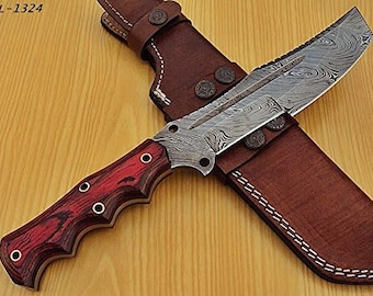 Poshland TR-42 Custom Handmade Damascus Steel Tracker Knife- Perfect Grip Handle
