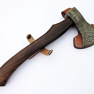 DIST A-004 Custom Made Damascus Steel Axe - Gorgeous and Solid