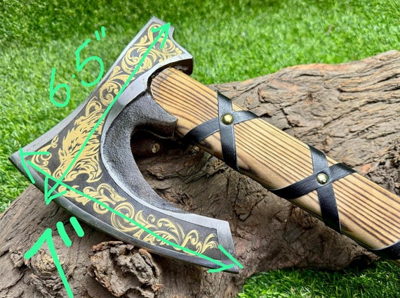 Hache barbue viking forgée à la main – lame en Benin