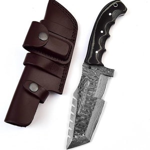 Poshland TR-7011 Custom Handmade Damascus Steel 10 Inches Tracker Knife - Perfect Grip Micarta Handle