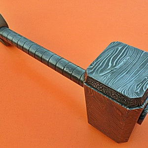 PLK-222 Handmade Full Damascus Steel Hammer – Great Piece of Art – Fully Functional
