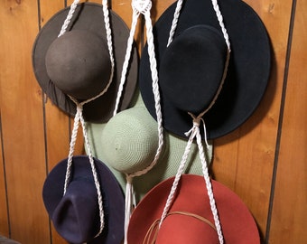 5 accroche-chapeaux en macramé