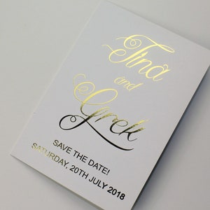 Save The Dates Karte, Heißfolie Save The Date, Gold Save The Date, Hochzeit Save The Date Karten, Goldfolie Hochzeit Datum Karte, Goldfolie