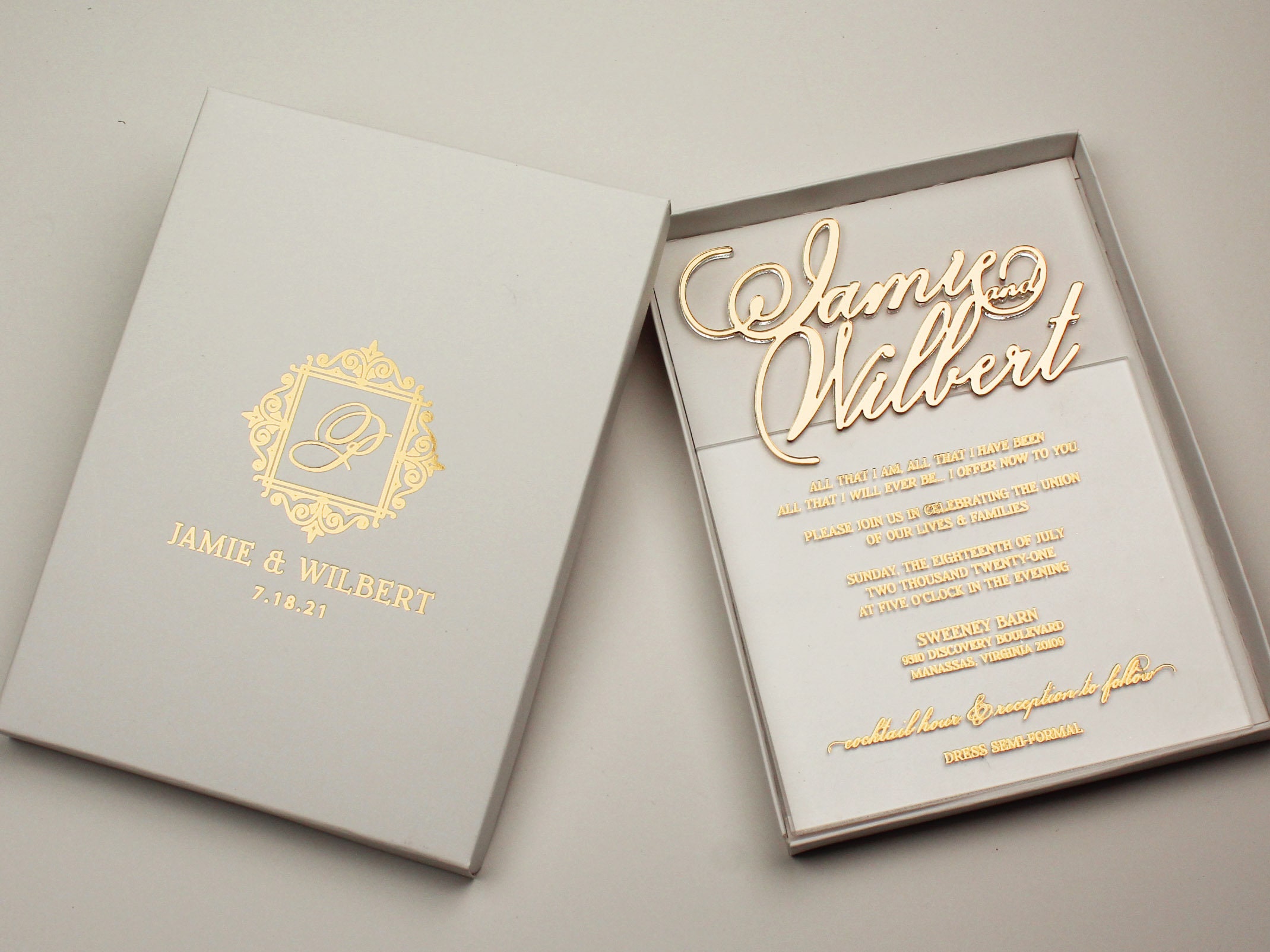 Clear Acrylic Wedding Invitation, Luxury Unique Wedding Invitation — Sofia  Invitations and Prints