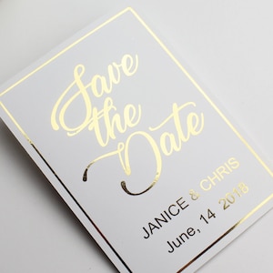Elegante Save The Date Karten, speichern Sie die Daten Karte, heiße Folie speichern das Datum, Gold speichern das Datum, Hochzeit speichern das Datum Karte, Hochzeit Datum Karte