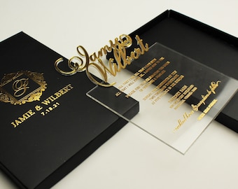 Unique Acrylic Wedding Invitations: Modern Transparent Design