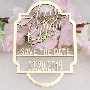 Cartão Save The Date com ímã, Save The Date dourado, Save The Date com monograma, Save The Data em relevo, convites 3D, Save Date cortado a laser