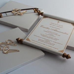 Invitaciones de boda personalizadas con pergamino impreso, tarjetas de boda de Farman con pergamino, invitaciones de cumpleaños, invitaciones judías, invitación de boda de Cenicienta