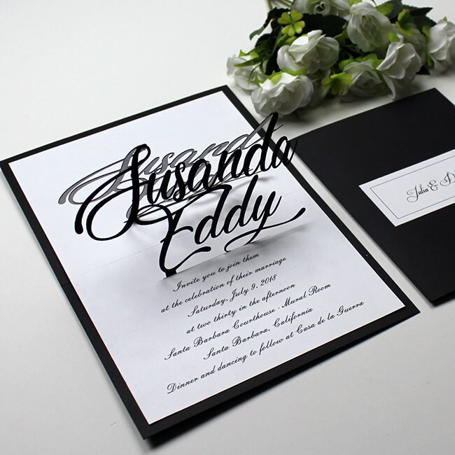3d pop-up wedding cards wedding Invitation cards Laser | Etsy