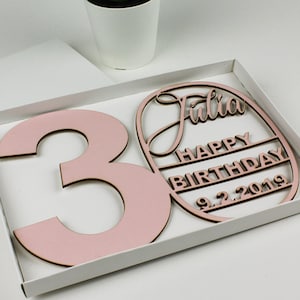 Personalized 30th Birthday Card, Pink 30th Birthday Card, Age 30, 30th Birthday, Custom Thirty Card, Happy 30th Sister, Daughter, Lasercut