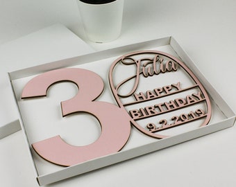 Personalized Pink 30th Birthday Card: Lasercut Custom Design